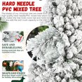 thumbnail image 3 of 8FT Flocked Christmas Tree with 1445 Tips  Snowy PVC & Hard Needle Branches, Hinged Structure for Easy Setup, Stable Metal Stand  Realistic Full-Body Holiday Tree, 3 of 12