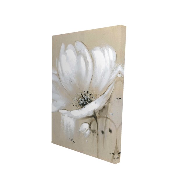 Fleurs Sauvages Abstraites Blanches - Toile 24"x36 Pouces - Impression sur Demande