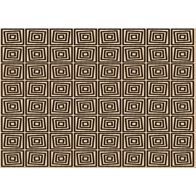 Ahgly Company Machine Washable Indoor Rectangle Transitional Black Brown Area Rugs, 8' x 12'