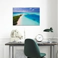 thumbnail image 3 of Sandy Beach Canvas Wall Artwork Blue Sky and White Clouds Seascape Print Painting for Bedroom Modern Scenery Wall Decoration for Bathroom Kids Room Classroom Office Ready to Hang [12''''Hx 18''''W], 3 of 6