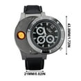 thumbnail image 2 of TOPRenddon New Military USB Lighter Watch Men's Casual Wristwatches with Windproof Flameless Cigarette Cigar Lighter, 2 of 6
