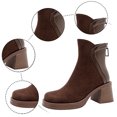 thumbnail image 2 of NECHOLOGY Botas Mujer Zapatos Botines de mujer Botas de tacón de otoño para mujer, botas , nuevos zapatos de otoño e invierno, botines de Color sólido con tacón grueso, 2023 (Brown, 6.5), 2 of 6
