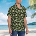 thumbnail image 5 of Daiia Camouflage Dinosaur Hawaiian Shirt for Men Gentle Cotton Regular Short Sleeve Casual-X-Large, 5 of 9
