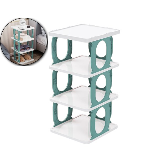Dvruxg 4 Layer Shoe Rack Storage Organizer, Shoe Tower, Vertical Shoes Rack for Entryway, Corner, Small Spaces