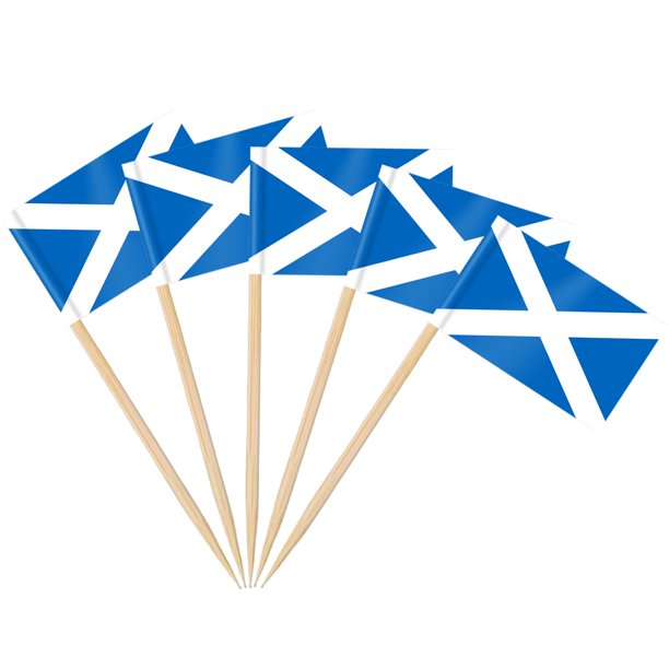Banderitas para palillos AhfuLife Escocia 200 piezas, doble cara