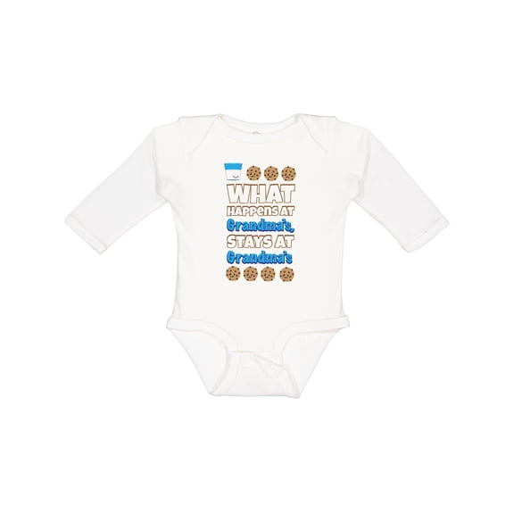 Inktastic What Happens at Grandma's Boys or Girls Long Sleeve Baby Bodysuit
