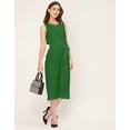 thumbnail image 2 of Moomaya Elegant Solid Georgette Sleeveless 3/4 Jumpsuit - Regular Fit Romper, 2 of 9