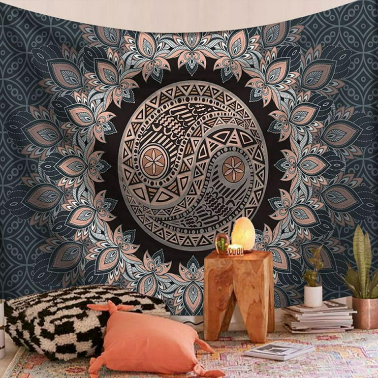 Blue Pink Mandala Taiji Tapestry Astrology Wall Hanging Wall Tapestry  Aesthetic Hippie Wall Decor Bohemian Wall Art Boho Home Decoration for