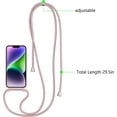 thumbnail image 2 of Crossbody Case for iPhone 13/iPhone 14 with Card Holder,Shockproof Liquid Silicone Case with Adjustable Rope Lanyard Strap for iPhone 13/14 6.1 inch,Pink, 2 of 10