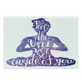 thumbnail image 1 of Yoga Cutting Board, Female Silhouette with Watercolor Space Design Inspirational Words, Decorative Tempered Glass Cutting and Serving Board, Large Size, Violet and White, by Ambesonne, 1 of 1