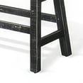 thumbnail image 4 of Rena Counter Height Bench- 33 Inch Rustic Black Mahogany Wood Frame, 4 of 7
