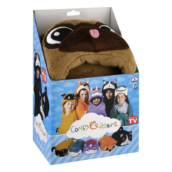 Comfy Critters Hooded Blankets Pickle the Pug