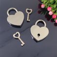 thumbnail image 4 of Juego de 2 Candados con Llave en Forma de Corazón JAMW Metal Zinc Oro Rosa, 4 of 5