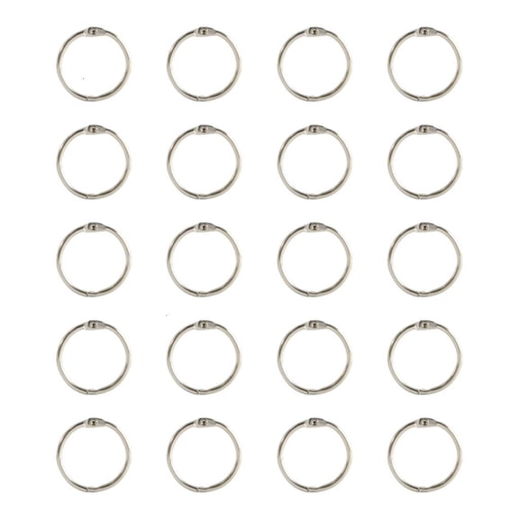 Giaone 20 Pcs 25mm Metal Binder Rings Book Rings Index Cards Rings Office Supplies