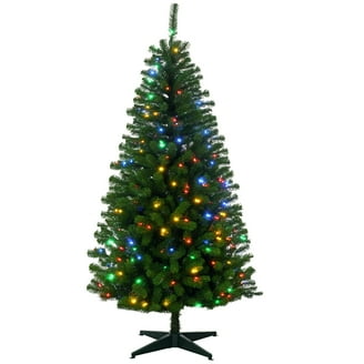 iFanze 7ft XMAS Pre-Lit Snow Flocked Pine Tree with 300 LED Lights