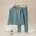 thumbnail image 2 of Baby Girl Outfits Autumn Winter Kids Velvet Warm Long Sleeve Underwear Tops Pants Toddler Pajamas Green 8 Years-9 Years, 2 of 3