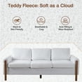 thumbnail image 3 of 83.86" 3-Seater Sofa, Curved Armrest with Integrated Solid Wood Legs, Teddy Velvet Fabric, High Weight Capacity (250 lbs/seat), Durable Solid Wood Frame, 3 of 9
