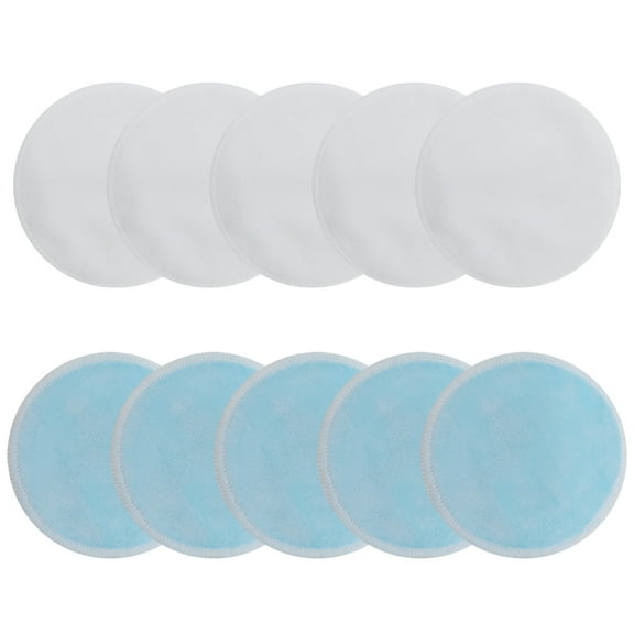 Reusable Makeup Remover Pads - 10 Pieces Soft Organic Cotton Rounds with Washable Drawstring