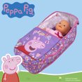 thumbnail image 3 of Peppa Pig: Doll Pram - Purple, Pink, Flowers - Accessory For Dolls Up To 18", Foldable, Removable Bassinet, Retractable Canopy, Kids Toy Ages 3+, 3 of 5