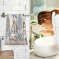 thumbnail image 7 of Yayeee 2 Pack Hand Towels for Bathroom 100% Cotton 16" x 28" Soft Absorbent Kitchen Towel, Blue Snowy Mountain, 7 of 7