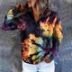 thumbnail image 3 of Sudadera de manga larga con estampado tie-dye y capucha para mujer Blusa informal Jersey Tops Pompotops  gfhjh12423, 3 of 6