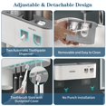 thumbnail image 4 of Double Automatic Toothpaste Dispenser, Electric Toothbrush Holder Wall Mounted for Bathrooms with 2 Toothpaste Squeezer, 2 Magnetic Cups, Storage Drawer and 6 Toothbrush Organizer Slots, 4 of 6
