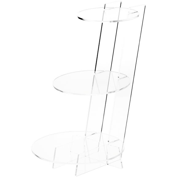Plymor Clear Acrylic Round Interlocking 3-Level Display Shelf, 15.125" x 9" x 12.5"