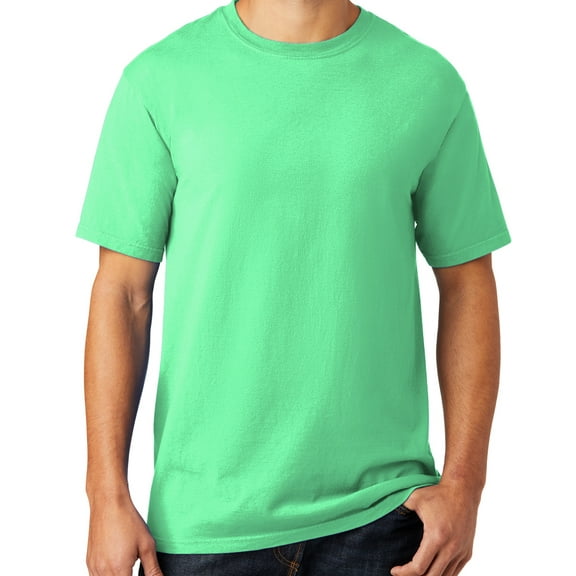 Mens Soft Pigment Dyed Cotton Tee Shirt, 4XL Jadeite Green