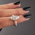 thumbnail image 5 of solitaire jewels 5 Stone 2.5CT Marquise Moissanite Engagement Ring For Women, 14K Yellow Gold, 5 of 6