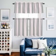 thumbnail image 2 of Pink Grey Stripes Kitchen Curtains Sets for Windows 24 Inch Length, Simple Striped Lines Minimalist Modern Rod Pocket Window Treatments Tier Curtains and Valances Set for Bedroom/Bathroom, 2 of 8