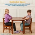 thumbnail image 4 of ECR4Kids 30in Round Hardwood Table and Chairs, 12in Seat, Kids Furniture, Dark Walnut, 3-Piece, 4 of 9