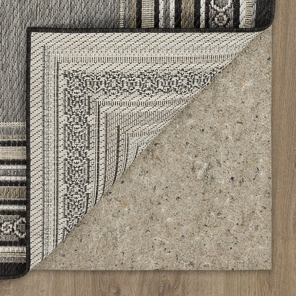 Mohawk Home Islamorada Stripe Outdoor Area Rug, Dark Grey, 10' x 13'