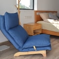 thumbnail image 5 of Abrihome Lazy sofa balcony leisure chair bedroom sofa chair foldable reclining functional chair with Ottoman,Blue, 5 of 8