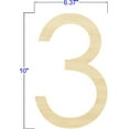 thumbnail image 2 of Pack of 1, 10 Inch x 1/4" Baltic Birch 3 Wood Numbers in The Century Gothic Font for Wood Craft Project, Children or Adult Art Work, Home and Holiday Décor and DIY Fun, Made in USA, 2 of 2