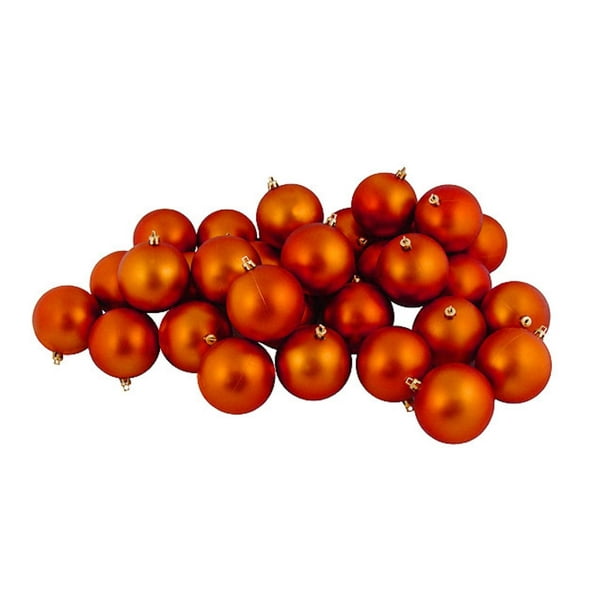 60ct Matte Burnt Orange Shatterproof Christmas Ball Ornaments 2.5