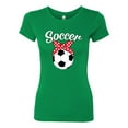 thumbnail image 2 of Wild Bobby, Cute Soccer Mom Ribbon Soccer Ball Gift Sports, Mother's Day, Women Slim Fit Junior Tee, Kelly, 2XL, 2 of 3