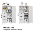 SmileMart 42″ Tall Wooden Bathroom Storage with 3 Drawers