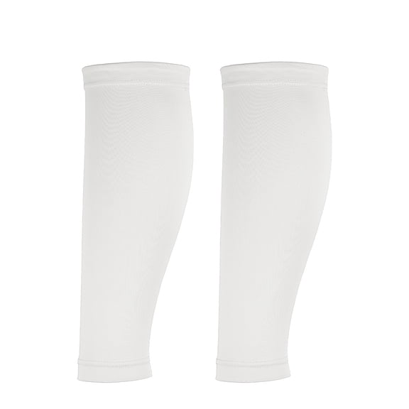Uxcell Sun Protection Leg Sleeves, Sports Compression Leg Cooling Ice Silk Sleeves with Anti-slip Silicone Strips, White& Polyester -Fitting for(Running Cycling Football )