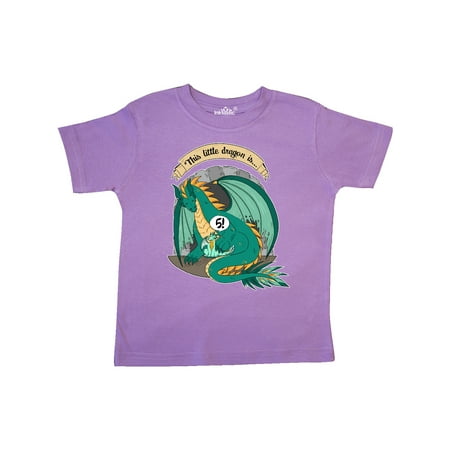 

Inktastic Fifth Birthday This Little Dragon is 5 Gift Toddler Boy or Toddler Girl T-Shirt