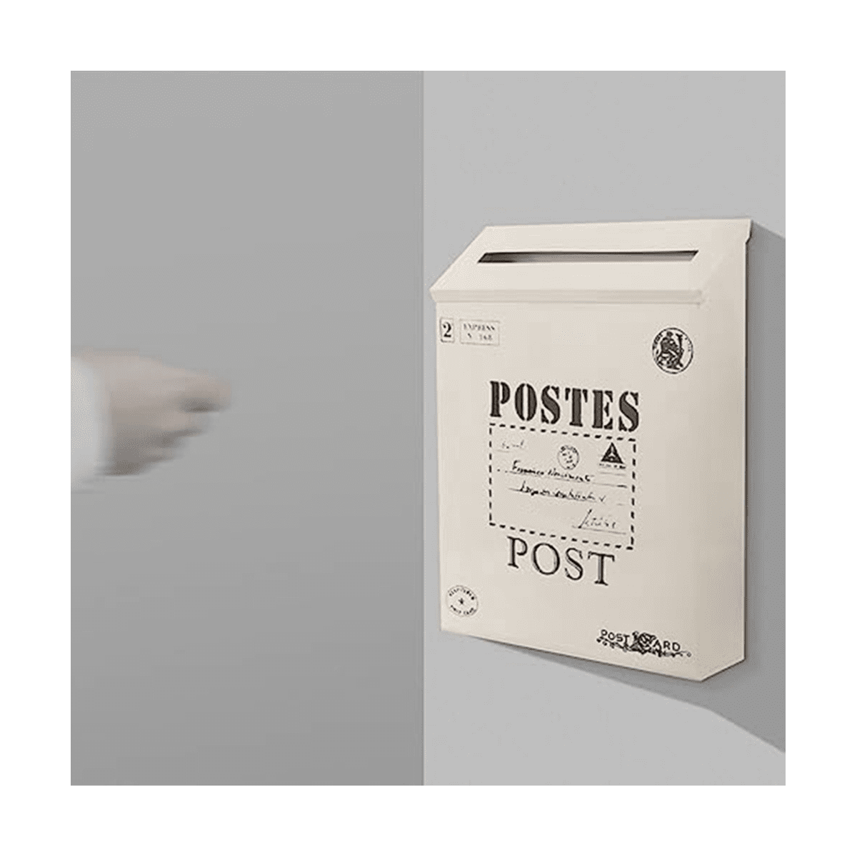 Mailbox Vintage Wall Mount Mailbox Post Letter Box for Outside Antique Metal Mailbox Rust Mail Holder White
