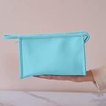 thumbnail image 5 of Neceser de 3 piezas para mujer, bolsa de maquillaje de PU, bolsa de cosméticos de viaje portátil, resistente al agua y duradera (azul claro), 5 of 5