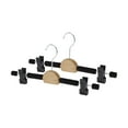 thumbnail image 1 of Unique Bargains 2 Pcs Pants Hanger with Clips Wooden Circle Hook Garment Hanger Black, 1 of 5