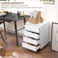 thumbnail image 3 of CoSoTower 4 Drawer File Cabinet, Vertical Filing Cabinet with Wheels, Modern Printer Stand for Home Office, White, 3 of 7