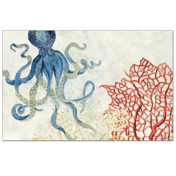 CounterArt "Indigo Ocean" Premium Reusable Paper Placemat 24 Pack