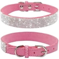 thumbnail image 1 of ORUYROP Collier pour Chien en Strass, Collier Mignon en Daim Doux Étincelant pour Chien Chat Collier en Strass Cristal Diamant pour Animal de Compagnie Chiot (Rose, 38-46 cm), 1 of 5