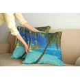 thumbnail image 2 of Ambesonne Tropical Throw Pillow Cover 2 Pack, Palm Trees Sea Beach, 24", Turquoise Blue, 2 of 7
