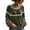 Army Green, variant on Womens Velvet Christmas Blouses Eyelet Lace Trim Bubble Cuffs Crew Neck Tunic Top with Cute Flowy Peplum Hem for Holiday Dressy Daily