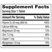 Caltrate 600+D3 Plus Minerals Calcium Vitamin D Supplement - 120 Count for Bone Health