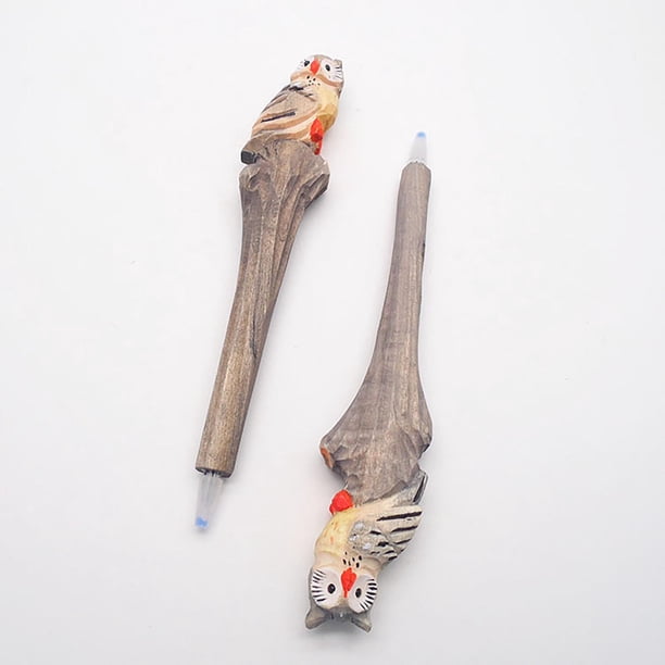Oficina y papelería, Accesorios de escritorio, Material de oficina, Bolígrafo de madera tallado, Papelería, Bolígrafo tecnológico de madera, 10 ml, Bolígrafo animal
