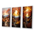 thumbnail image 3 of Designart "Autumnal Orchard in the Countryside" Landscape & Nature Framed Wall Art Set Of 3 - Orange Countryside Frame Canvas Set For Living Room Decor, 3 of 6